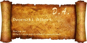 Dvorszki Albert névjegykártya