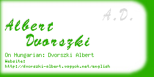 albert dvorszki business card